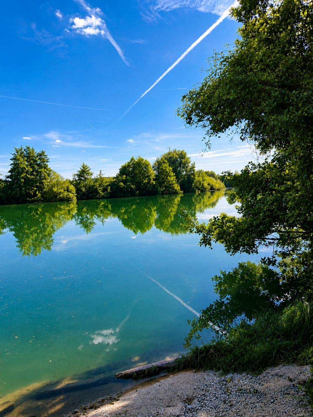 Reflets sur la Marne à Charly-sur-Marne dans la vallée de la Marne