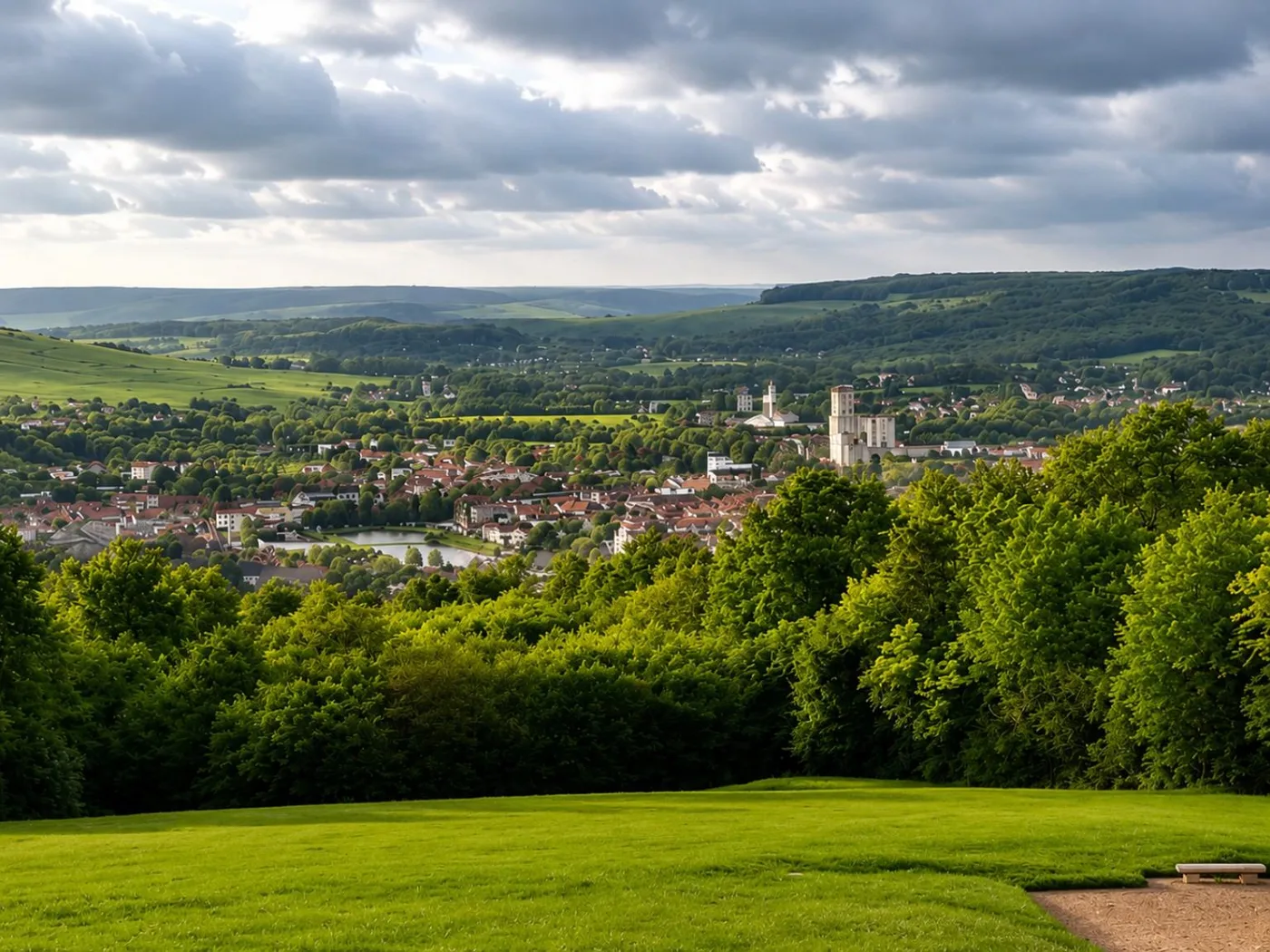 Vue sur la vallée de la Marne depuis le Mémorial Américain de Château-Thierry